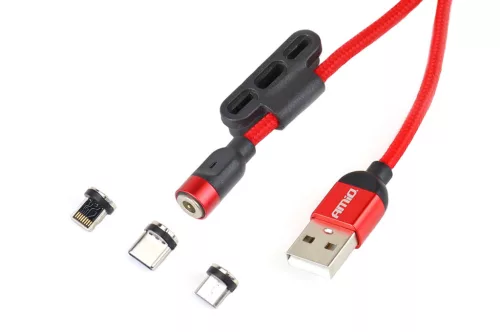 AMiO mágneses port Combo kábel Lightning/USB C/micro USB 1m UC-08 (02522)
