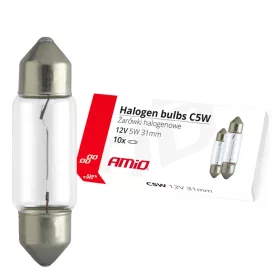 AMiO halogénizzók C5W szofita 31mm 12V 10 db (02553)