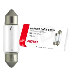 AMiO halogénizzók C10W szofita 31mm 12V 10 db (02555)