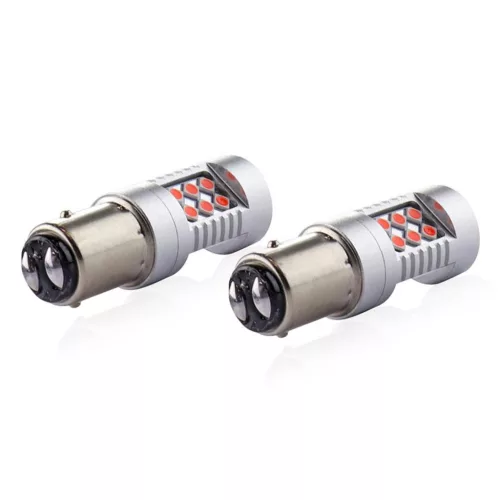 AMiO LED CANBUS 3030 24SMD 1157 BAY15D PR21/5W piros 12V/24V (02579)