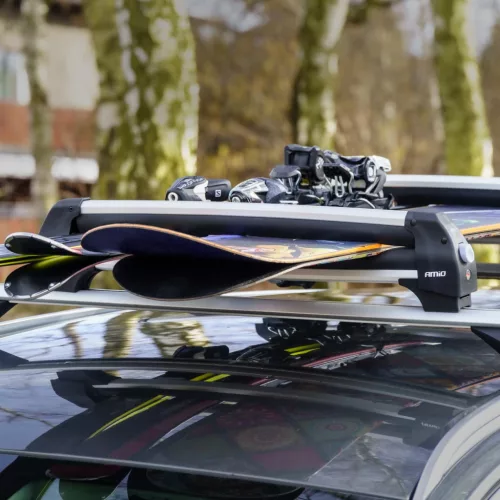 AMiO tetőre szerelhető sí- és snowboardtartó hosszú 760mm SSR-01L (02591)