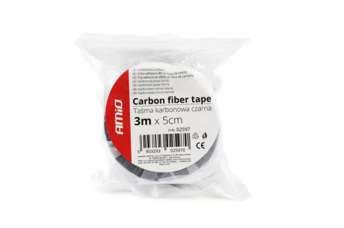 AMiO fekete karbonmintás védőszalag, 3 m × 50 mm (02597)