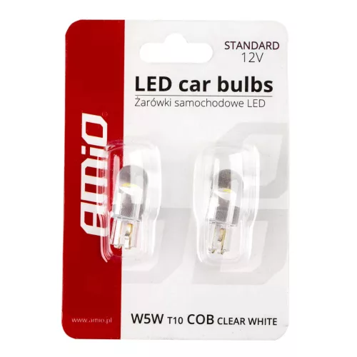 AMiO LED STANDARD T10 W5W COB HPC 12V tiszta fehér (02645)