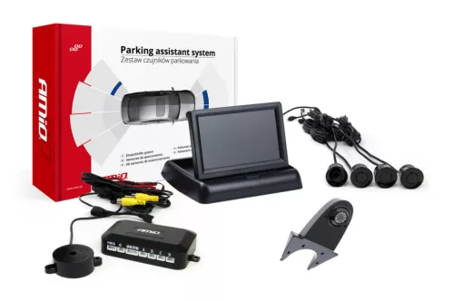 AMiO parkolást segítő rendszer TFT02 4,3" – HD-502-IR 4 érzékelők fekete (02695)