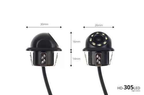 AMiO parkolást segítő rendszer 4,3 TFT02 felhajtható CAM-305 LED GOLD fekete 18mm (02697)
