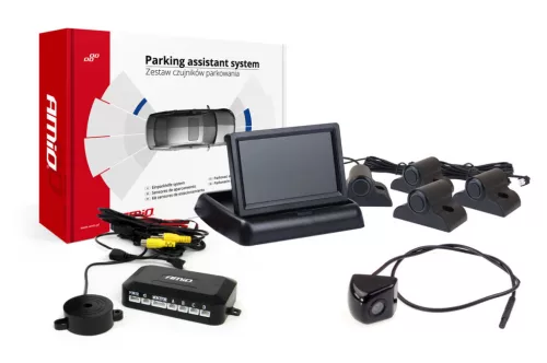 AMiO parkolást segítő rendszer TFT02 4,3" – HD-310-LED 4 érzékelők fekete teherautó (02736)