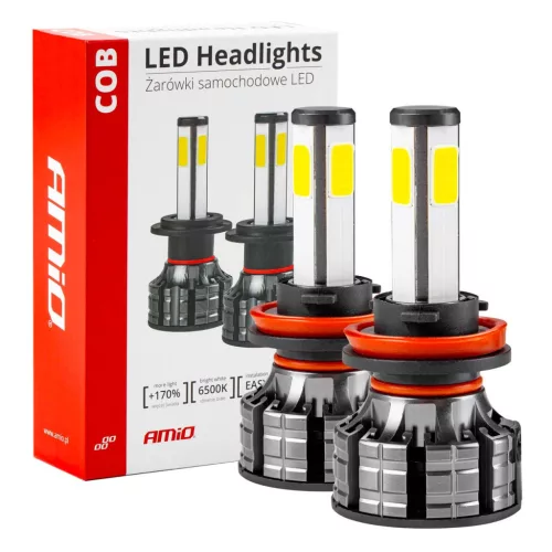 AMiO LED fényszóróizzók COB sorozat H8/H9/H11 (02845)