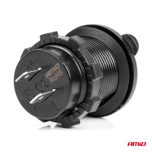 AMiO vízálló telefontöltő 2xUSB 12/24V MOD-03 (02853)