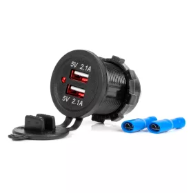 AMiO vízálló telefontöltő 2xUSB 12/24V MOD-04 (02854)