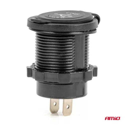 AMiO vízálló telefontöltő 2xUSB 12/24V MOD-04 (02854)