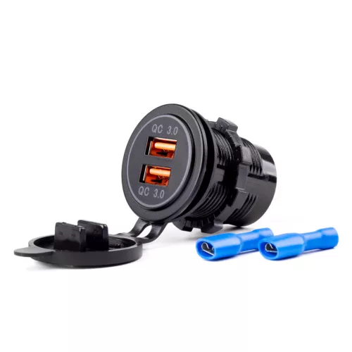 AMiO Wodoodporna ładowarka z gniazdami 2xUSB 12/24V MOD-05 (02855)