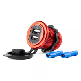 AMiO vízálló telefontöltő 2xUSB 12/24V MOD-10 (02860)