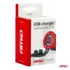 AMiO vízálló telefontöltő – digitális voltmérő 2xUSB 12/24V MOD-11 (02861)