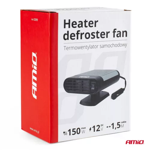 AMiO autós fűtőventilátor és páramentesítő -12V 150W (02899)
