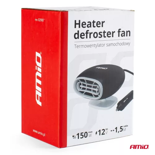 AMiO autós fűtőventilátor és páramentesítő -12V 150W (02900)