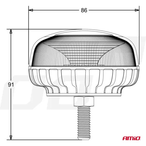 AMiO LED-es figyelmeztető lámpa R65 R10 12V 24V W21sb (02923)