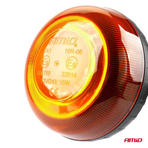 AMiO LED-es figyelmeztető lámpa R65 R10 12V 24V W21sb (02923)