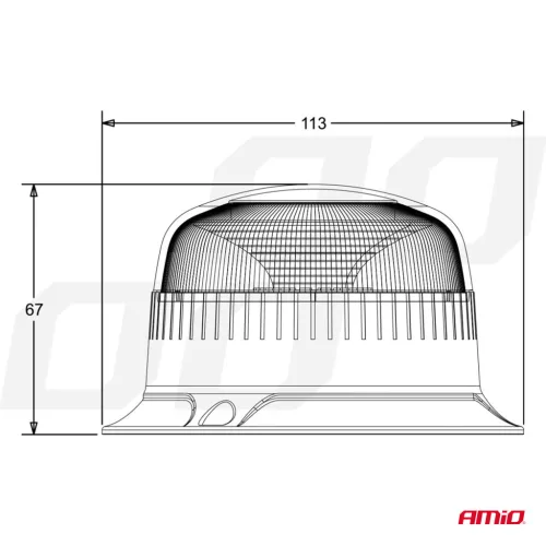 AMiO LED-es figyelmeztető lámpa R65 R10 12V 24V W213b (02926)