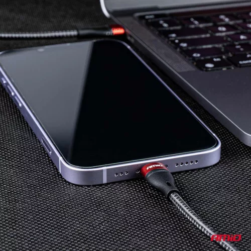 AMiO USB-C+Lightning kábel200cm FullLINK UC-19 (02931)