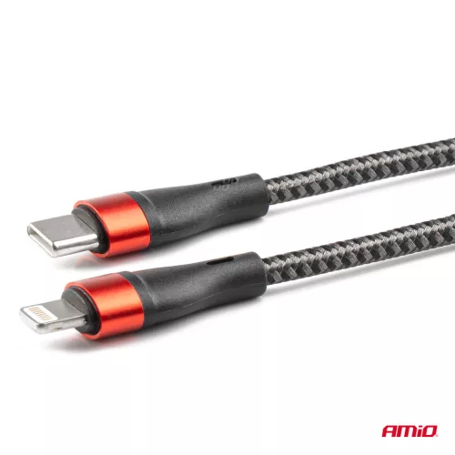 AMiO USB-C+Lightning kábel200cm FullLINK UC-19 (02931)