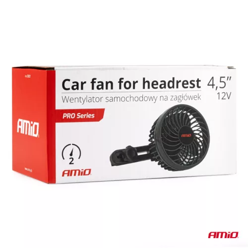 AMiO autós ventilátor – fejtámla 4,5" 12V (03007)