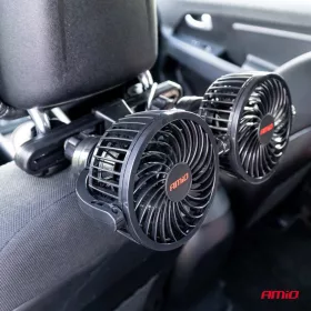 AMiO autós ventilátor – fejtámla 2x4" 12V (03008)