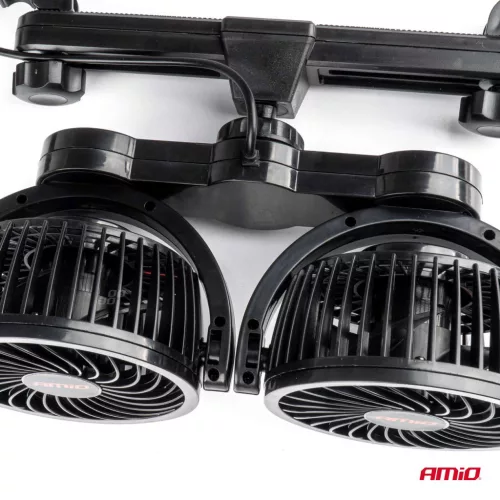 AMiO autós ventilátor – fejtámla 2x4" 12V (03008)