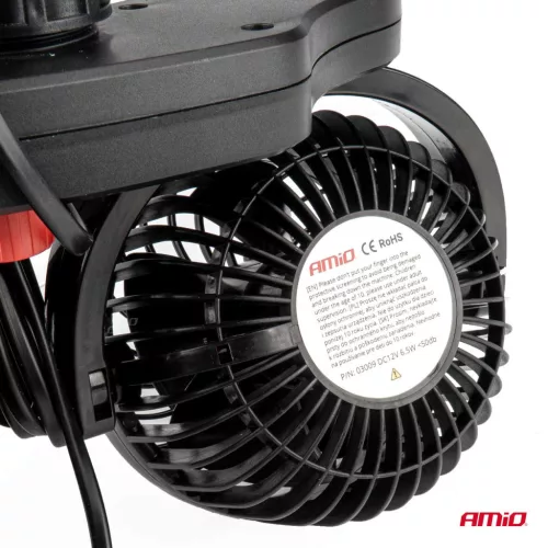 AMiO autós ventilátor – fejtámla – USB töltő 2x4" 12V (03009)