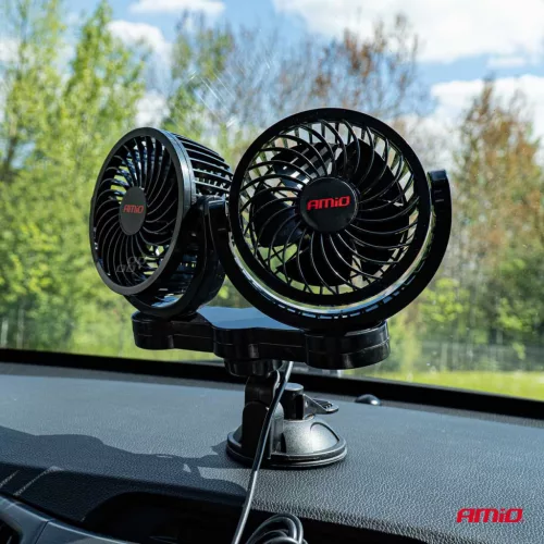 AMiO autós ventilátor – tapadókorongos 2x4" 12V (03010)