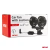 AMiO autós ventilátor – tapadókorongos 2x4" 12V (03010)