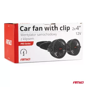 AMiO csíptethető autós ventilátor 2x4" 12V (03012)