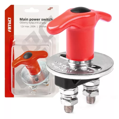 AMiO akkumulátor-főkapcsoló 12/24V max. 200A csúcsáram 500A (03024)