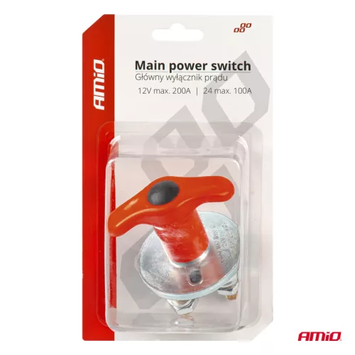 AMiO akkumulátor-főkapcsoló 12/24V max. 200A csúcsáram 500A (03024)