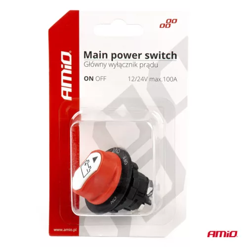 AMiO akkumulátor-főkapcsoló 12/32V max. 100A csúcsáram 500A (03026)