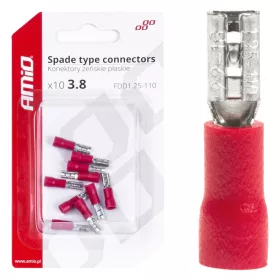 AMiO lapos kábelsaruk 3.8mm 0.5-1.5mm2 10A 10 db (03060)