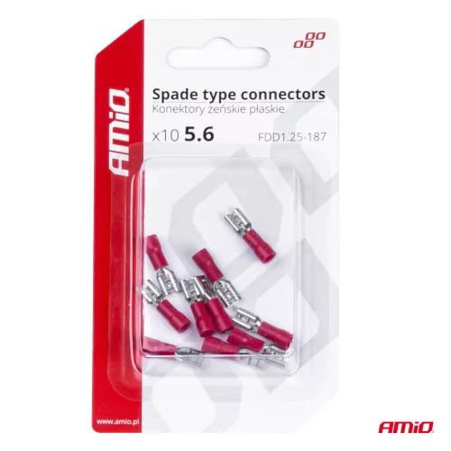 AMiO lapos kábelsaruk 5.6mm 0.5-1.5mm2 10A 10 db (03061)
