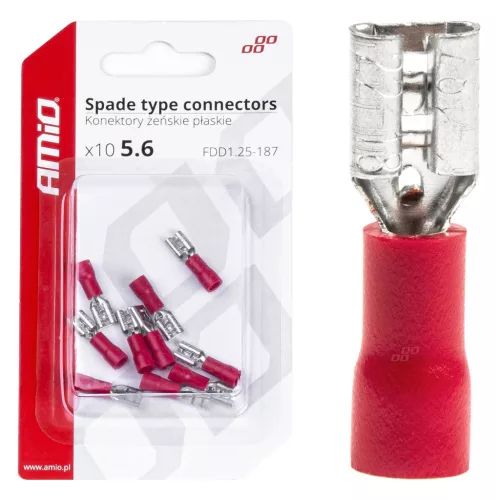 AMiO lapos kábelsaruk 5.6mm 0.5-1.5mm2 10A 10 db (03061)