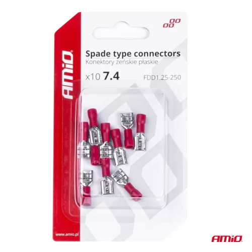 AMiO lapos kábelsaruk 7.4mm 0.5-1.5mm2 10A 10 db (03062)