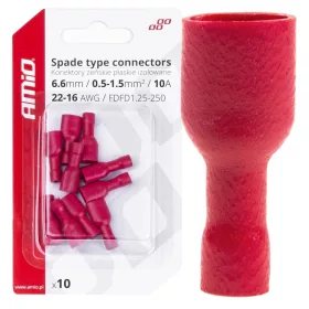 AMiO lapos kábelsaruk 6.6mm 0.5-1.5mm2 10A 10 db (03063)