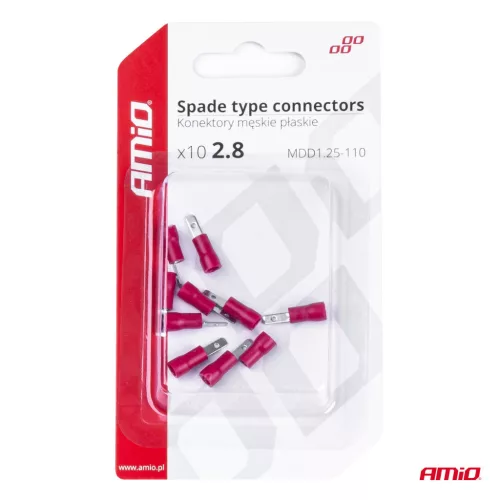 AMiO lapos kábelsaruk 2.8mm 0.5-1.5mm2 10A 10 db (03064)