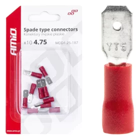 AMiO lapos kábelsaruk 4,75mm 0.5-1.5mm2 10A 10 db (03065)
