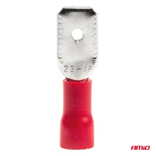 AMiO lapos kábelsaruk 6.3mm 0.5-1.5mm2 10A 10 db (03066)
