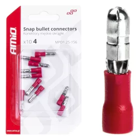   AMiO pattintós hengeres csatlakozók 4mm 0.5-1.5mm2 10A 10 db (03071)