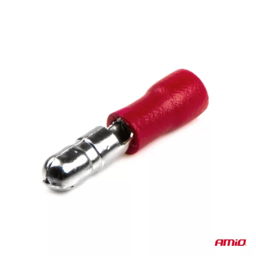 AMiO pattintós hengeres csatlakozók 4mm 0.5-1.5mm2 10A 10 db (03071)