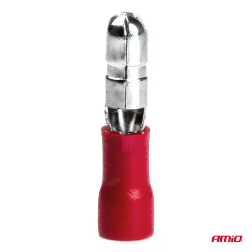 AMiO pattintós hengeres csatlakozók 4mm 0.5-1.5mm2 10A 10 db (03071)
