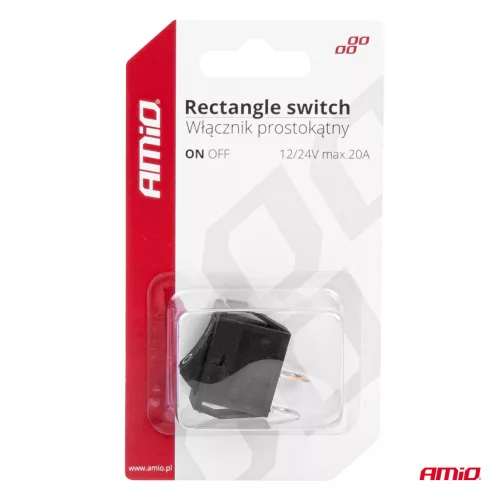 AMiO téglalap alakú kapcsoló 12V 20A ON/OFF (03081)