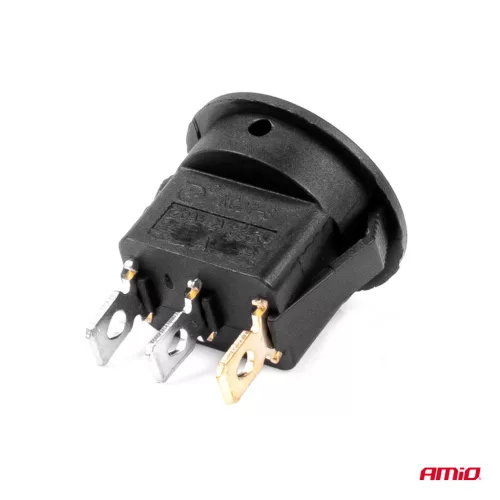 AMiO kerek kapcsoló – piros fény 12/24V max. 20A ON/OFF (03086)