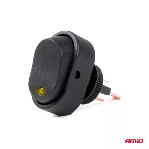 AMiO elliptikus kapcsoló – sárga fény 12/24V max. 30A ON/OFF (03088)