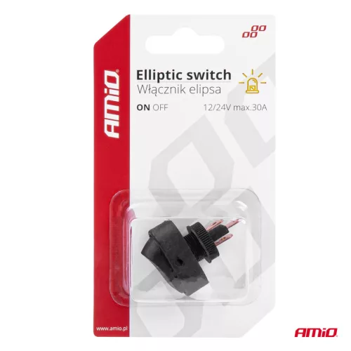 AMiO elliptikus kapcsoló – sárga fény 12/24V max. 30A ON/OFF (03088)