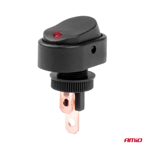 AMiO elliptikus kapcsoló – piros fény 12/24V max.30A ON/OFF (03089)